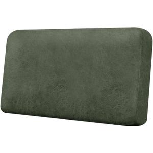 Loveseat Cushion Cover Leather-Look 1PC Stretch Love Seat Slipcover for Living Room Individual Couch Seat Protector, Pet-Friendly, Non-Slip, Easy Fit - Army Green, 28"D x 49"W x 6"H