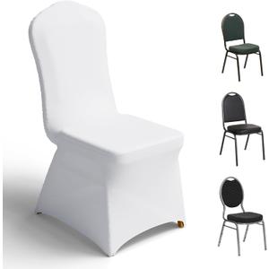 Spandex Banquet Chair Covers 100PCS - Party Dining Chairs Cover Stretchy Slipcovers for Wedding Decor Birthday Event(White)