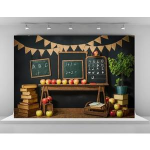 Kate 7x5ft Love Study Backdrops for Photography Blackboard Apple Background Books Stationery Backgrounds Baby Back to School Banner Studio Backdrop