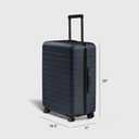 Away Medium Checked Luggage, Lightweight Hard Shell Suitcase with Spinner Wheels, Durable Rolling Luggage, TSA Lock, 26 Inch, Navy Blue