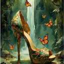 DecorFriday Butterfly High Heel Paint by Numbers Kit for Adults - DIY Canvas Painting, Acrylic Paint Set, Suitable for Beginners, Ideal for Home Decor or Gifting(16X20IN Framed)