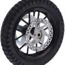 Acouto Rear Wheel 12.5x2.75in for Coolster 2 Stroke Mini Dirt Bike QG-50, Back Tire Rim Disc Brake Sprocket Bolts Assembly Replacement
