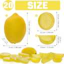 Woration 20 Pack Simulation Lemon & Slices Blocks Set, Artificial Plastic Lemon Slice Lifelike Fake Lemon Decor Fake Fruit for Wedding Photography Prop Party Display