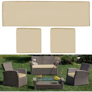 Lounsweer 3 Pcs Outdoor Cushion Covers Patio Cushion Replacement Covers 2 Covers 18 x 18 x 2 and 1 Cover 42 x 18 x 3 for Patio Furniture Outdoor Washable Water Resistant for Couch Garden Sofa (Brown)