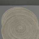 SHACOS Round Braided Placemats Set of 4 Washable Table Placemats Cotton Polyester Place Mats 15 inch Circle Table Mats for Holiday Party (Ivory, 4)