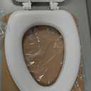 Mayfair Padded Toilet Seat, Cushioned Soft Vinyl over Wood Core Seat, Secure Hinges, Easy Clean, Made in USA, Elongated, White