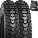 2-PCS 20"/24"/26" Heavy Duty E-Bike Tires 20x4.0/98-406 24x4.0/98-507 26x4.0/98-559 and Bike Tubes Compatible with 20/24/26 x 4.0 Fat E-Bike All-Terrain Directional Tread Bicycle Tires and Tubes