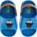 Sesame Street Clog Sandals with Backstrap - Open Toe Slides for Kids Girls and Boys - Sesame Sandal Slip-On Clogs Water Resistant (Sizes: 3-4 Infant / 5-10 Toddler / 11-12 Little Kid) (Blue - Cookie Monster)