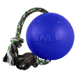 Jolly Pets Romp-n-Roll Rope and Ball Dog Toy, 8 Inches/Large, Blue, Model:608 BL