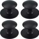 MOROBOR Adhesive Cabinet Knobs, 4pcs Self-Stick Instant Kitchen Cabinet Knobs Drawer Pulls Stainless Steel Drawer Knobs for Windows, Wardrobes, Cabinets, Drawers (Matte Black)