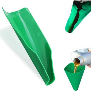 Reused Flexible Foldable Oil Funnel, Multi-Purpose Form a Funnels for Automotive Use, Easy to Clean Small Wide Mouth Funnel for Oil Drain,  Green