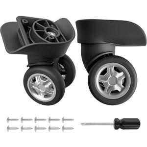 Luggage Wheels Replacement 2 Pack Heavy-Duty Suitcase Casters with 2 Screw Holes,360° Smooth Rolling Spinner Wheels for Luggage Repair(FW154), 5cm/D-8.6cm/H