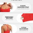 Padded Y-Back Sports Bra for Women - Racerback Low ImpactYoga Workout Top with Spaghetti Strap Pack of 3 (Black, L)
