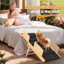Dog Ramp for Bed, 40" Long Wooden Foldable Dog Ramp, 5 Adjustable Heights from 9.8" to 24.4", Portable Stable Pet Steps with Non-Slip Pad, Pet Ramps Use for Sofa Couch Stairs