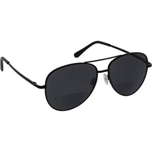 Peepers by PeeperSpecs Womens Ultraviolet Bifocal Aviator Sunglasses, Black, 1.50
