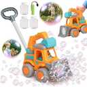 Automatic Bubble Machine for Toddlers,Construction Truck Bubble Lawn Mover W/Light,Bubble Maker Blower Toys for 3 4 5 6 Year Old Boy Girl Kids,Summer Outdoor Pool Backyard Toys for Birthday Party