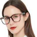 AEZUNI Oversize Square Reading Glasses for Women Oversized Trendy Large Readers 100 150 200 250 300 350 (Demi, 1.5)