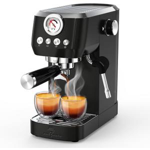 MAttinata Espresso Machine 20 Bar, Espresso Coffee Maker with Professional Milk Frother Steam Wand for Cappuccino & Latte, 49oz Removable Water Tank for Home, Black