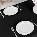 Veblandy Rectangle Tablecloth Waterproof 60x104 inch Linen Textured Table Cloth Stain and Wrinkle Resistant Washable, Decorative Fabric Table Cover for Dining, Party and Camping, Black