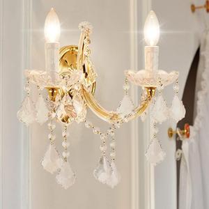 Crystal Wall Lights, Modern Sconce - Brilliant 2 Lights Maria Theresa Wall Lamp Light Fixtures, Gold Wall Mounted Lamp for Bedroom, Living Room, Bedside, Corridor