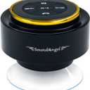 XLEADER (Upgraded Pro Shower Speaker, Certified IPX7 Waterproof Bluetooth Speaker, 8W Crystal Sound&Rich Bass, 15H Playtime, with Suction Cup&Silicone Lanyard,Ideal Gifts, SoundAngel Mate(2 Gen) Gold