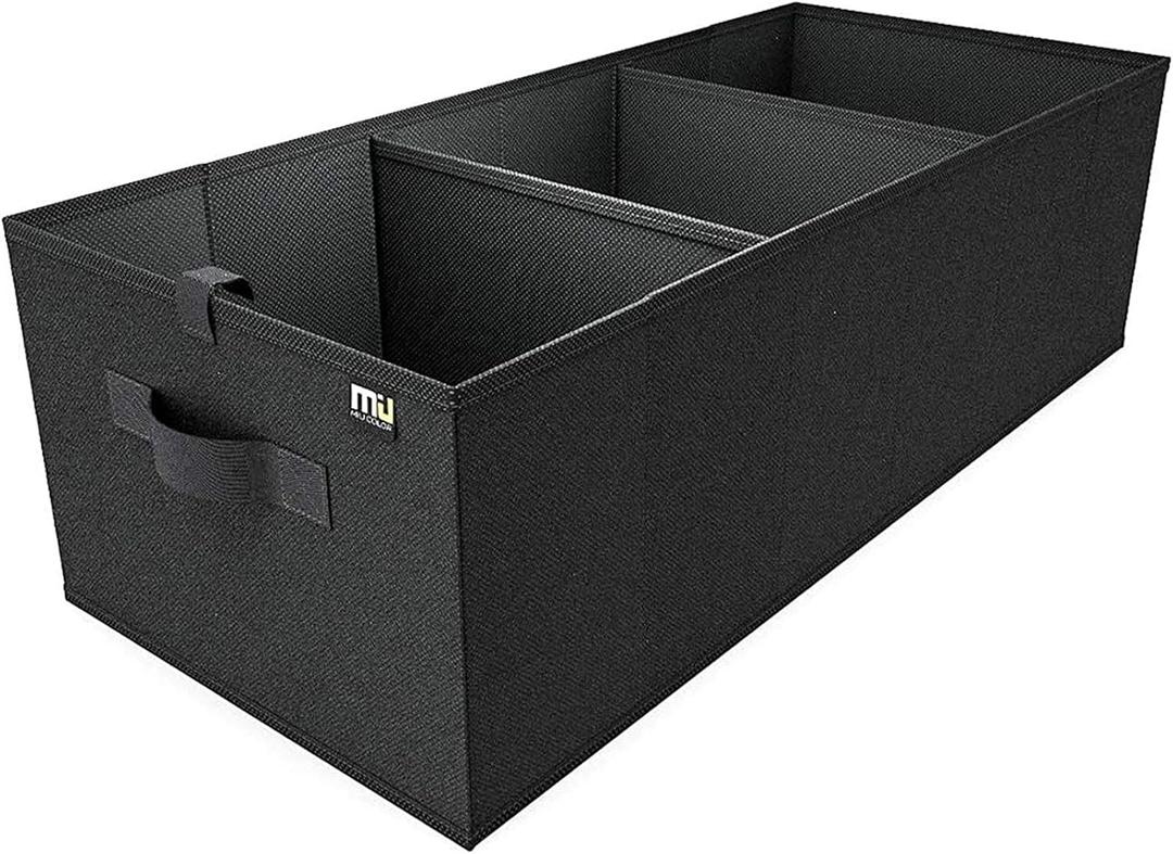 MIU COLOR Trunk Organizer for SUV, Car Organizer, Collapsible Trunk Organizer for Car, Non-Slip Bottom, Storage Organizer for Sedans, Van, Jeep, Grocery, Large 3 Compartments, Black 32"13"10.6"