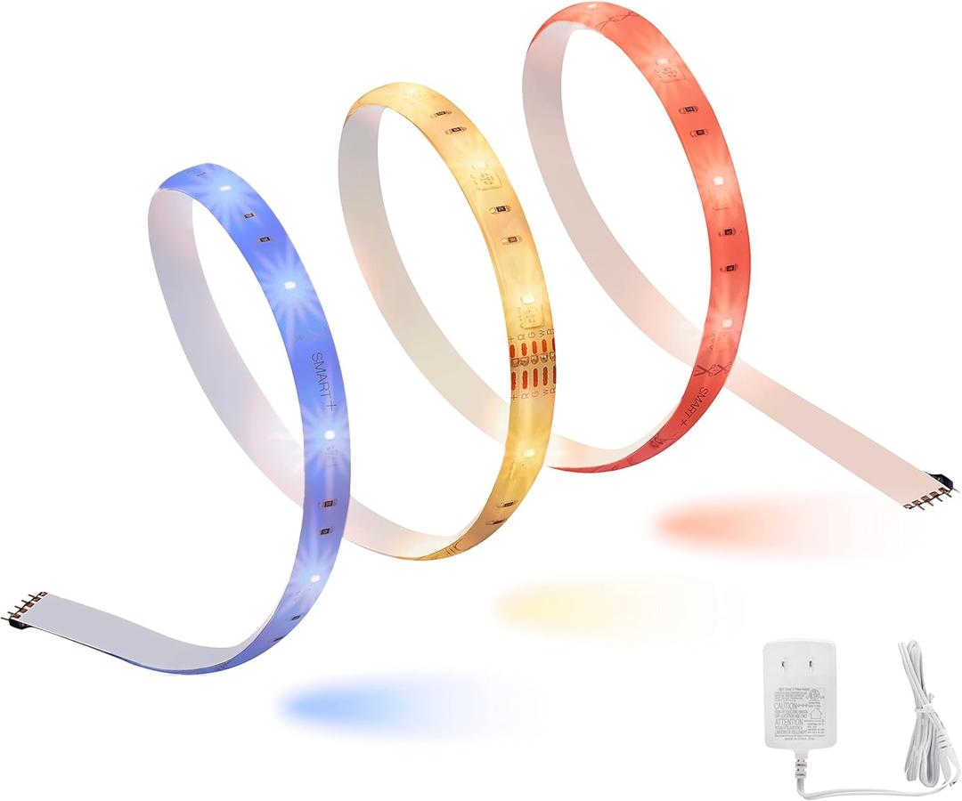 LEDVANCE SYLVANIA Smart LED WiFi Full Color Light Strip, 6.5 ft, Dimmable, Compatible with Alexa and Google Home Only - 1 Pack (75704) (Starter Kit, Color + Tunable White)