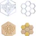 Honey Bee Cookie Cutters, Set of 2 Cute Cartoon Cookie Cutter, Plastic Fondant Mold for DIY Baking Biscuit Cake Candy Chocolate Making, Easy to Clean & Use