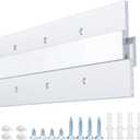 18'' French Cleat- Heavy Duty Aluminum Headboard Wall Mounting Brackets-French Cleat Hanger for Hanging Picture, Mirror, Shelf, Headboard, Panel or Whiteboard (1Pair, Supports 140lbs )