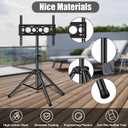 Portable TV Tripod Stand with Adjustable Angle Outdoor TV Stand with Top Shelf, Universal TVs Tripod for 30-55 in LCD LED Flat Screen TVs Display Floor Stand with No Drilling Needed