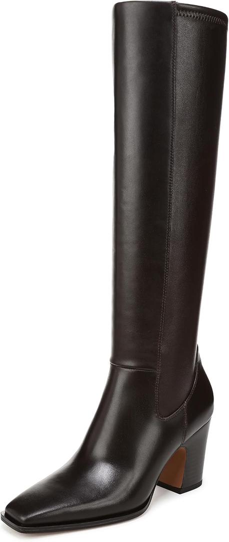 Franco Sarto Women's Jonie Mid Calf Boot Dark Hickory Brown Leather 8.5 M (Brown, M)