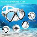 Snorkeling Gear for Adults, Dry Snorkel, Mask Set Adult, Diving Scuba Mask, Scuba Gear, Swimming Goggles with Nose Cover, Swim Freediving Tempered Glass Panoramic View Travel Packages