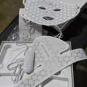 Yahi Red Light Photon Facial & Neck Mask with Remote Control, 7 Custom Modes with Infrared, Portable & Rechargeable with Timer for Home Use, 175 High-Density Light Beads, White