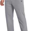 MAGNIVIT Men's Sweatpants Quick Dry Stretch Gym Joggers with Zipper Pockets (Gray, XXL)
