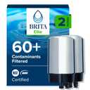 Brita Replacement Water Filter for Faucet Mount, Removes 99% of Lead, Sink Filtration System, Chrome, 2 Count