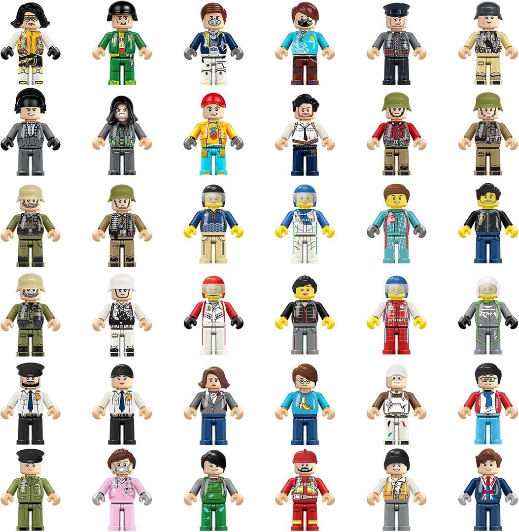 36PCS Minifigures, Mini Figure Toy, Action Figure Stuffer, Minifigures Building Bricks Mini People, Boys Girls Gift for Christmas Stockings, Birthday Cake Decorations, Easter Eggs, Party Favors