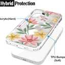 Ranz Case for iPhone 16, Anti-Scratch Shockproof Series Clear Hard PC+ TPU Bumper Protective Cover Case for iPhone 16 (6.1") - Floral Painting