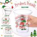 FoldTier 50 Pcs Christmas Elf Cups 12 oz Elf Plastic Cups Clear Xmas Disposable Cups Christmas Theme Drinking Cups for Home Xmas Winter Holiday Theme Party Favors Kitchen Supplies Decoration (Elf)