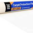 TapeManBlue Carpet Protection Film 36" x 200' roll, Self Adhesive Plastic Carpet Protector Film with Clean Removal & Easy Unwind, Durable Protection Tape to Shield Your Surface from Dirt and Spills