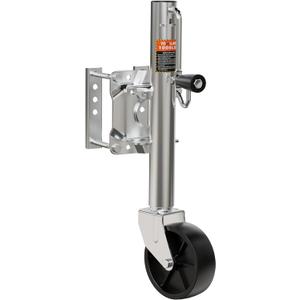 1000 lbs Trailer Jack with Wheel, Heavy Duty Swivel Boat Jack, 12" Lift, Bolt-on Tongue Trailer Jacks for RV Boat Trailers, Silver