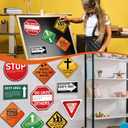 Frienda 10 Pcs Christian Road Sign VBS Road Trip Decorations Paper Religious Bulletin Board Cutouts Construction Party for Halloween Trunk or Treat Classroom Bible Sunday School Church Decor