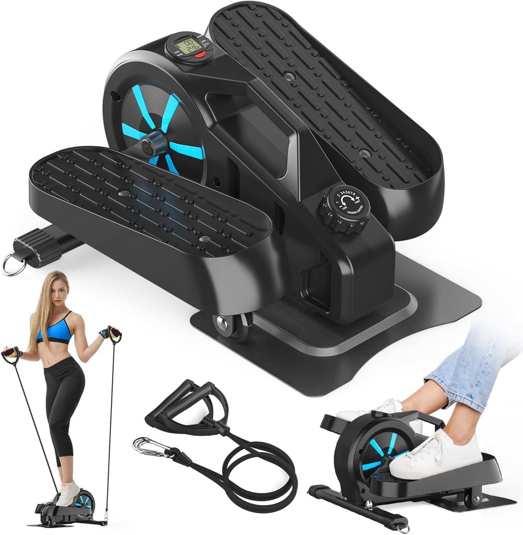 Under Desk Elliptical Exercise Machine Ellipse Leg Exerciser for Home Portable & Quiet Foot Pedal Exerciser Max Load 300LBS