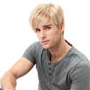 STfantasy Mens Wig Ombre Blonde Short Straight Synthetic Hair for Men Male Man Daily Costume Anime Cosplay Party Blonde Wig Men