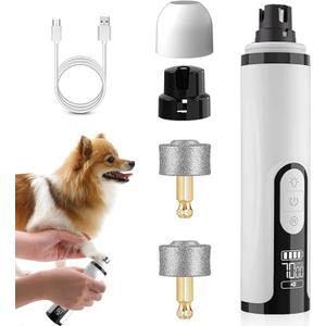 Silent Groom Pro, 2026 New Silent Pet Nail Grinder, Dog Silent Nail Grinder for Dogs Silent Dog Nail Trimmer, Rechargeable USB Charging Electric Pet Nail Grinder Nail File for Pet-1+2*Replacement Head