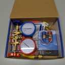 R134A Manifold Gauge Set,3 Way AC Diagnostic Manifold Gauge Set for R134a R12 R22 R404a Refrigerant,Automotive AC Gauge Set with 3Ft Charging Hoses and R134a Quick Coupler