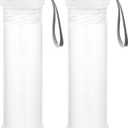 QWORK Extendable Artist Storage Tube - Durable Plastic, 2 Pack Adjustable Length 8.5" to 15", 2.4" Width, Translucent with Carrying Lanyard for Brushes, Pens & Watercolor Supplies