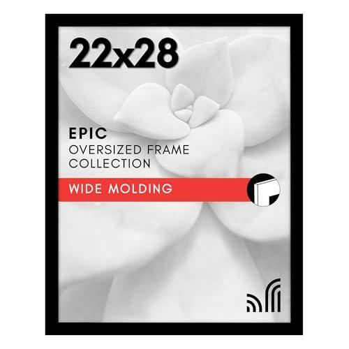 Americanflat 26x38 Poster Frame with Polished Plexiglass - Black Picture Frame - Wide Photo Frames Made of Engineered Wood for Vertical or Horizontal Wall Display - Epic Collection - Black - 2 Pack