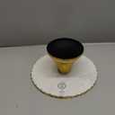 Mud Pie Marble Pedestal Cake Serving Stand, Gold, 6" x 11" dia