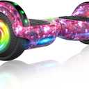 SISIGAD Scooters for Kids Ages 7-12, with Built-in Bluetooth Speaker and 6.5" Colorful Lights Wheels, Safety Certified Self Balancing Scooter (Starry Purple)