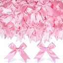 YGDZ Pink Bows, Satin Self Adhesive Pink Ribbon Bows for Crafts, Baby Pink Bow with Double-Sided Tape, Small Bows for Gift Wrapping, Wedding Decor, Party Favors